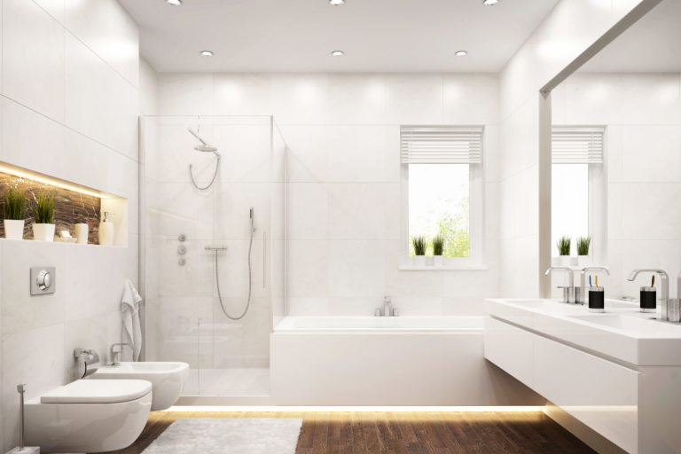 Modern design bathroom white