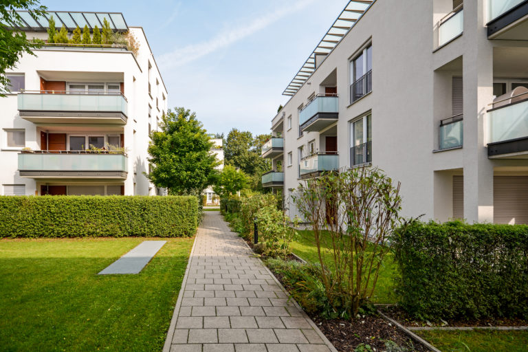 Modern residential buildings, apartments in a new urban housing